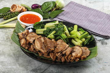 Asian cuisine Baked duck breast