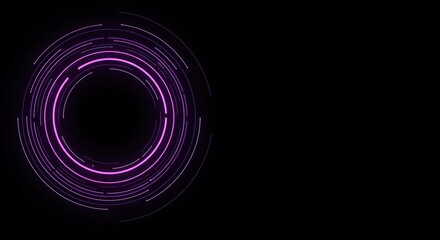 Abstract dark background featuring radiating light waves and digital concentric circles, perfect for futuristic communication concepts and technology displays, modern, smooth, ripple