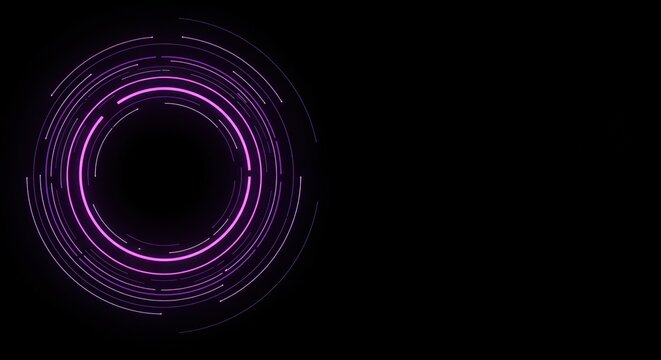 Abstract dark background featuring radiating light waves and digital concentric circles, perfect for futuristic communication concepts and technology displays, modern, smooth, ripple