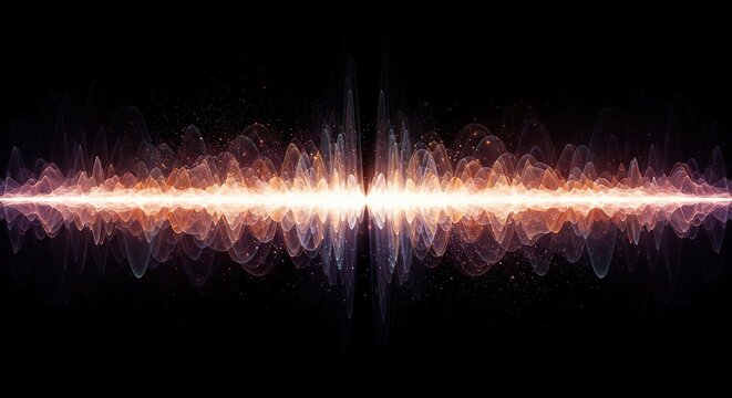 Abstract depiction of complex wave interaction and frequency modulation creating a vibrant energetic background suitable for scientific concepts, universal, harmonic, quantum