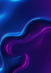 Obraz premium Abstract digital background showing deep blue and purple flowing liquid light. Perfect for immersive displays and futuristic concepts, visual, blue, atmospheric