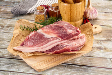 Raw fresh pork meat piece