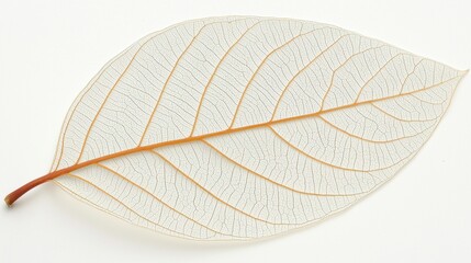 Fototapeta premium White Leaf with Orange Stem