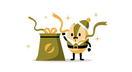 Festive Nutcracker Character with a Gift Bag Celebrating a Generous Holiday