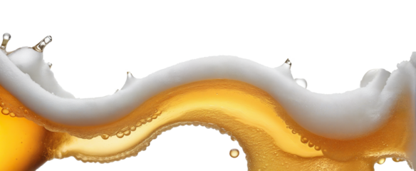 beer splashes, foam on a transparent background
