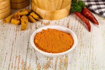Tumeric curcuma powder for culinary