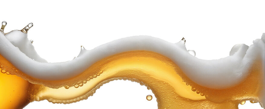 beer splashes, foam on a transparent background