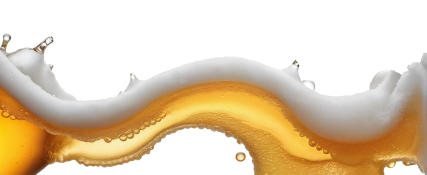 beer splashes, foam on a transparent background