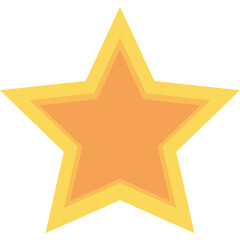 Golden Yellow Star Emblem with Multiple Layers Isolated on Transparent Background Clean Design Element for Achievement and Success Graphics