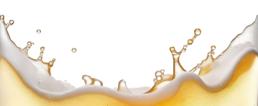 beer splashes, foam on a transparent background