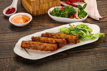 Fried Vietnamese spring roll with special sauce