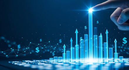 Blue Digital Data Stream Connection