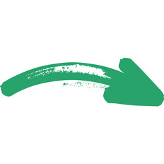 Green Brush Stroke Arrow Pointing Right on Transparent Background