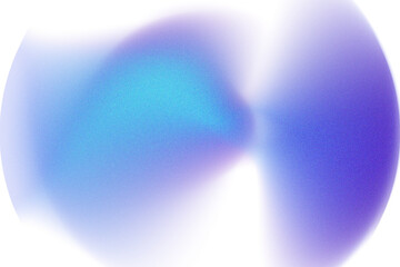 Abstract blue blurred lens flare gradient flowing wave form with grain texture, isolated dusty brush texture PNG. Iridescent smooth noise design element, transparent background. Aesthetic decoration.