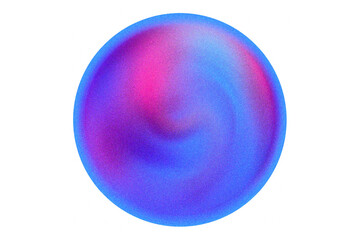Abstract blue blurred gradient sphere with grain texture, isolated dusty swirl texture round shape PNG. Iridescent smooth noise design element, transparent background. Aesthetic decoration.