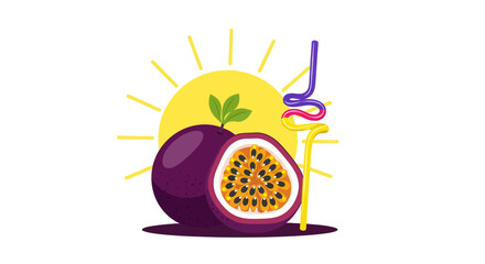 Fresh Passion Fruit with a Vibrant Drink, A Refreshing Summer Treat for Healthy Living