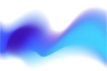 Abstract blue blurred gradient flowing wave form with grain texture, isolated dusty brush texture PNG. Iridescent smooth noise design element, transparent background. Aesthetic decoration.