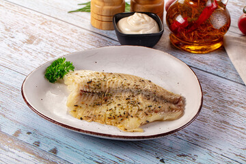 Steamed dietary tilapia fish fillet