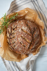 Close-up of whole wheat sourdough bread