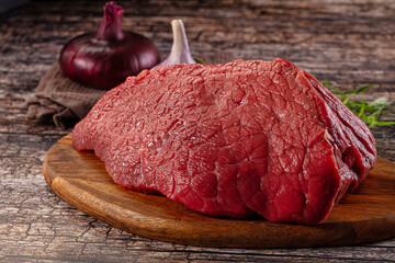 Raw red beef meat fillet