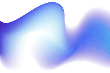 Abstract blue blurred gradient flowing wave form with grain texture, isolated dusty brush texture PNG. Iridescent smooth noise design element, transparent background. Aesthetic decoration.