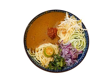 A bowl of Laksa Johor, a traditional dish from Johor, Malaysia