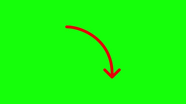 The red arrow points here. Indicating a location. A simple animation of the arrow movement.