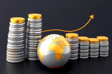 Generative AI depicting global economic growth and financial success.