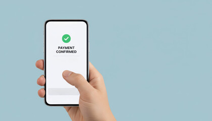 Mobile payment hand smartphone confirmation delivery one person e commerce