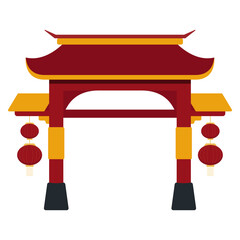 Chinese Gate Illustration