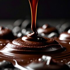 A piece of chocolate is melting on a plate