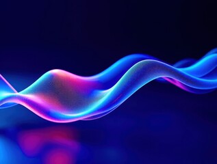 A blue wave with red dots on it