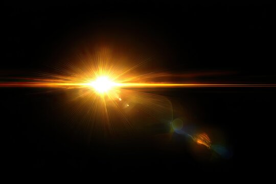 Bright sunburst against a black background