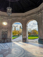 Fototapeta premium Diana Temple architecture framing Hofgarten and Theatinerkirche