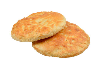 Two traditional flatbreads isolated on transparent background