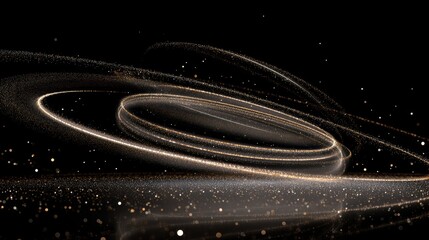 Abstract representation of cosmic rings and stars, symbolizing the vastness and mystery of the universe.