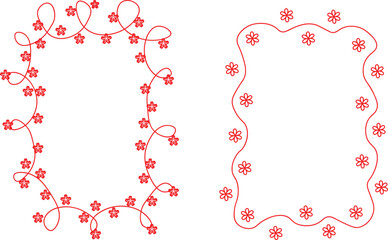 Rectangle Floral Frame Set