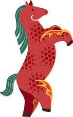 Fototapeta premium 2026 Red Horse Christmas & New Year Ornament