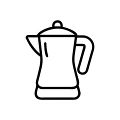 Fototapeta premium Electric Kettle Icon Depicting a Bold Line Outline