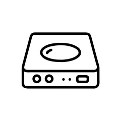 Fototapeta premium Electric Stove Icon with Bold Line Style and Flat Design