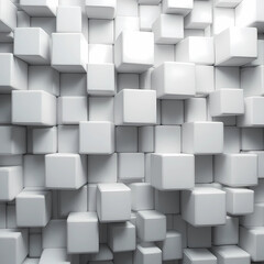 Geometric Harmony — 3D White Cube Abstract Pattern