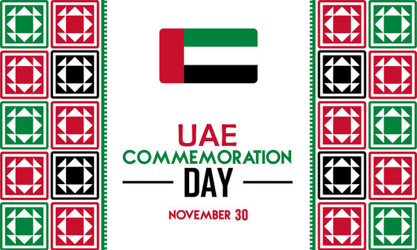 Uae commemoration day november 30 flag national patriotic holiday celebration
