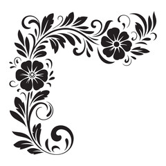 Elegant black floral ornament collection,  greeting cards, logos, patterns, and vector art projects.