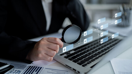 Blockchain structure showing distributed data blocks linked with encryption, representing secure transaction verification, decentralized control, and immutable record system Latch