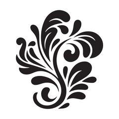 Elegant black floral ornament collection,  greeting cards, logos, patterns, and vector art projects.