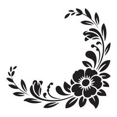 Elegant black floral ornament collection,  greeting cards, logos, patterns, and vector art projects.