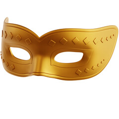 Gold Mardi Gras Mask 3D Icon