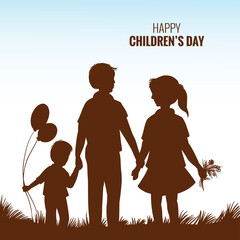 Happy childrens day card creative design