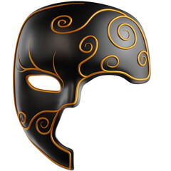 Half-Face Mardi Gras Mask 3D Icon