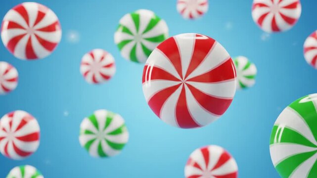 falling peppermint candy sweets christmas holiday background